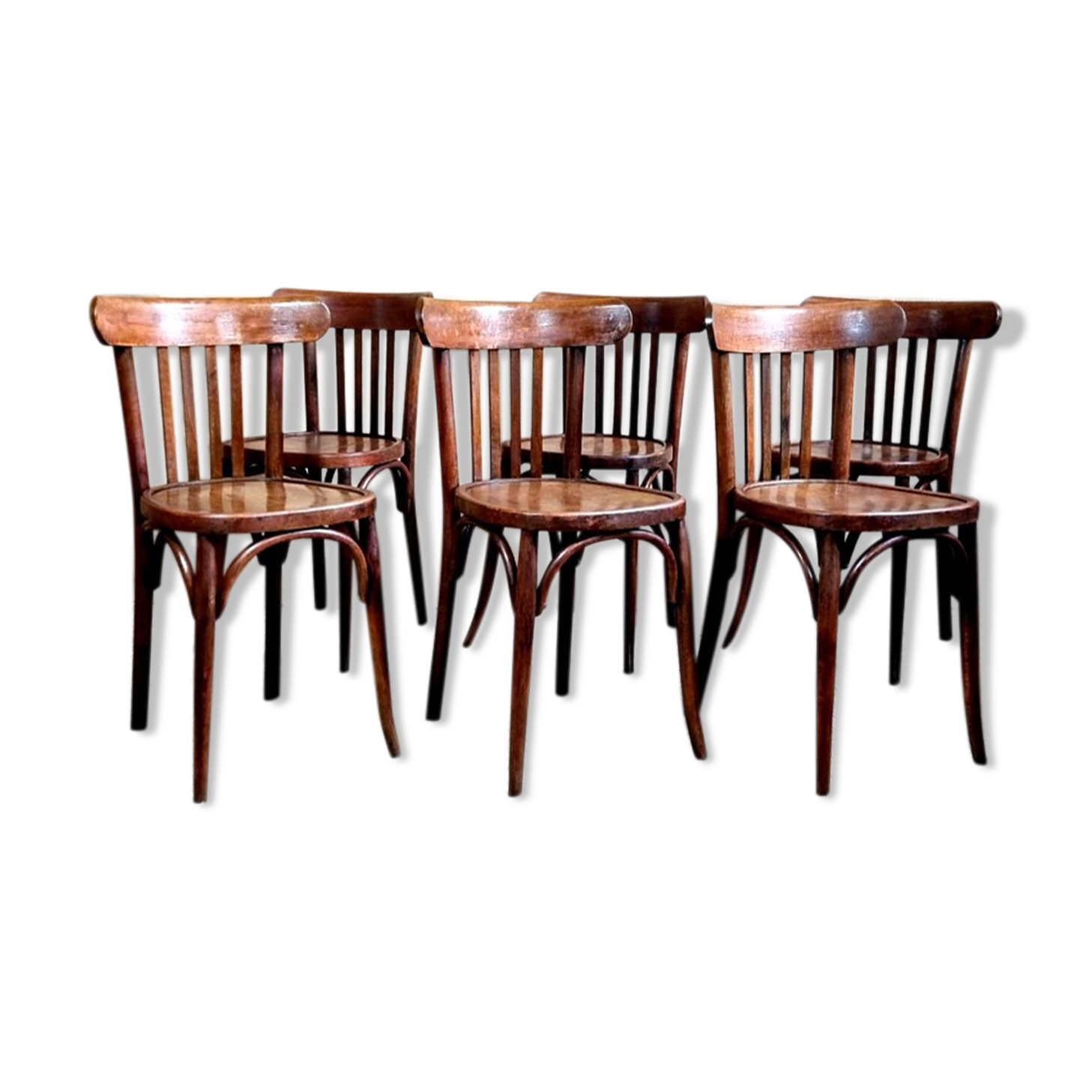 Set 6 chaises bistrot Mahieu années 30/40