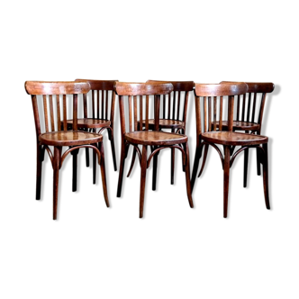 Set 6 chairs bistro MAHIEU years 30/40