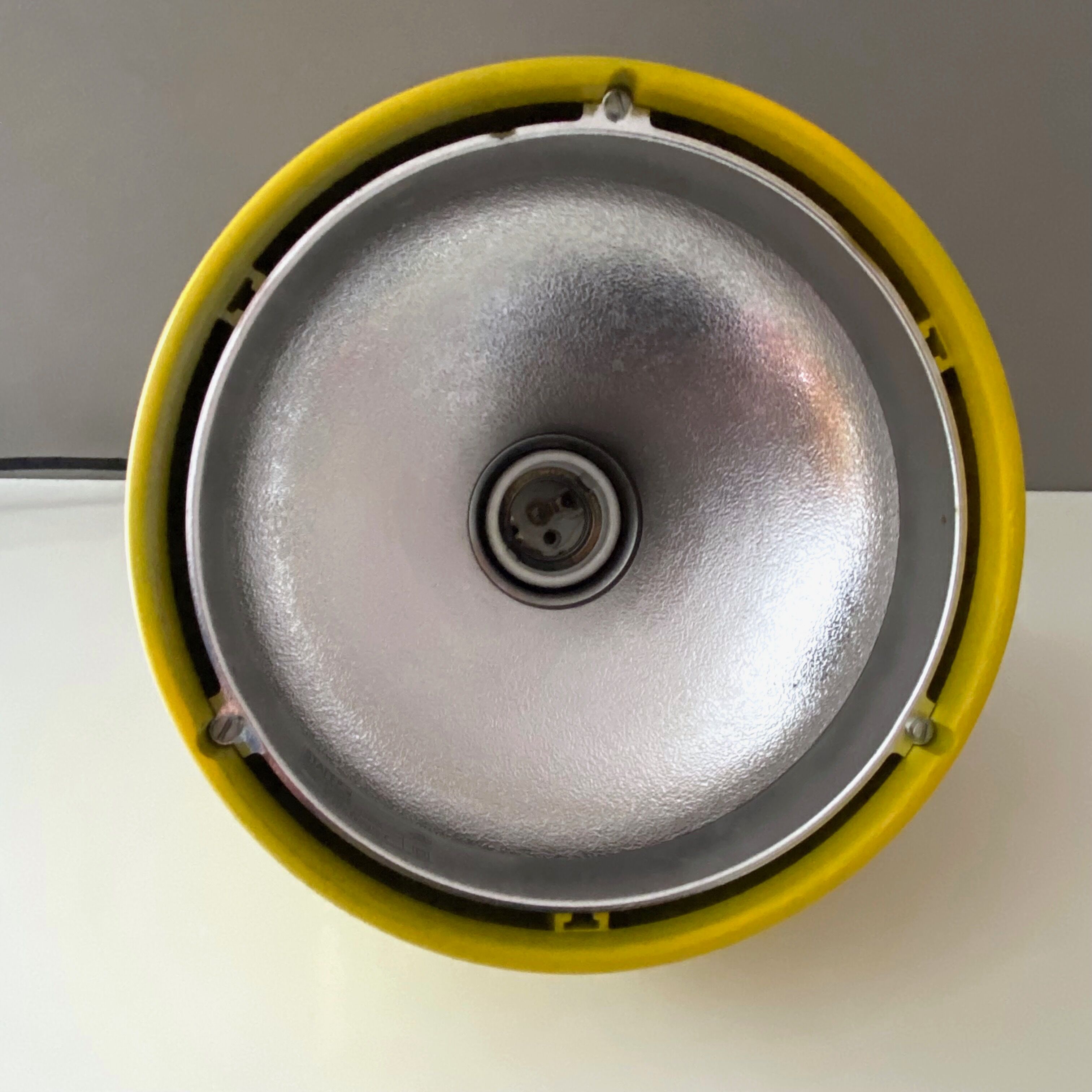 Yellow hanging lamp by Arnold Berges for Staff Leuchten, 70's interior