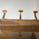 Scandinavian wall coat rack in wood and metal 6 hooks 60s 70s