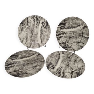 Set of 4 large Villeroy & Boch marble effect plates – 27 cm