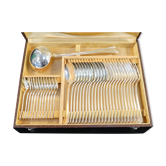 Menagere christofle in silver metal art deco model boreal by luc lanel