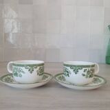 Old Gustavberg porcelain cups and saucers, Fasan collection