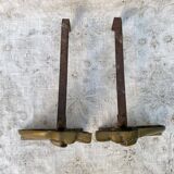 Pair of brass dog andirons