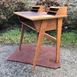 Vintage oak compass leg desk.