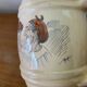 Old pitcher cazalas paule douau ceramic beige basque couple vintage