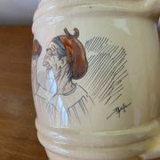 Old pitcher cazalas paule douau ceramic beige basque couple vintage