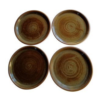 4 assiettes en grès