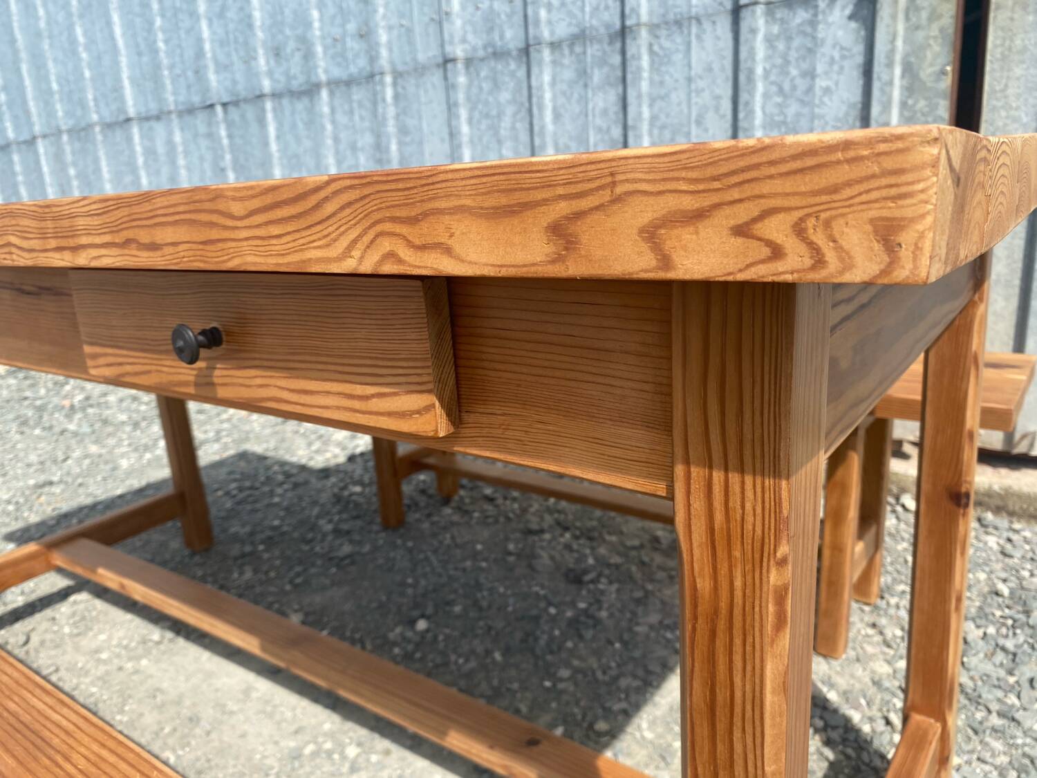 Table and benches by Pierre Begué