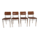 4 chaises skaï camel métal chromé années 70