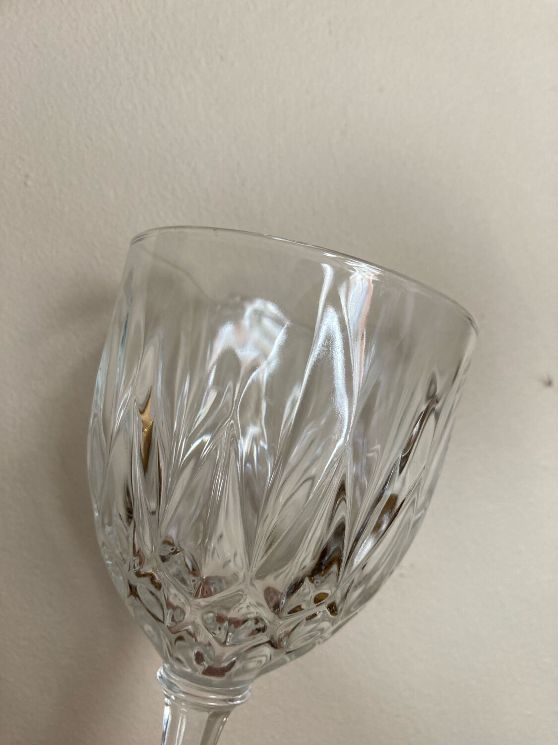 8 cut glass goblets
