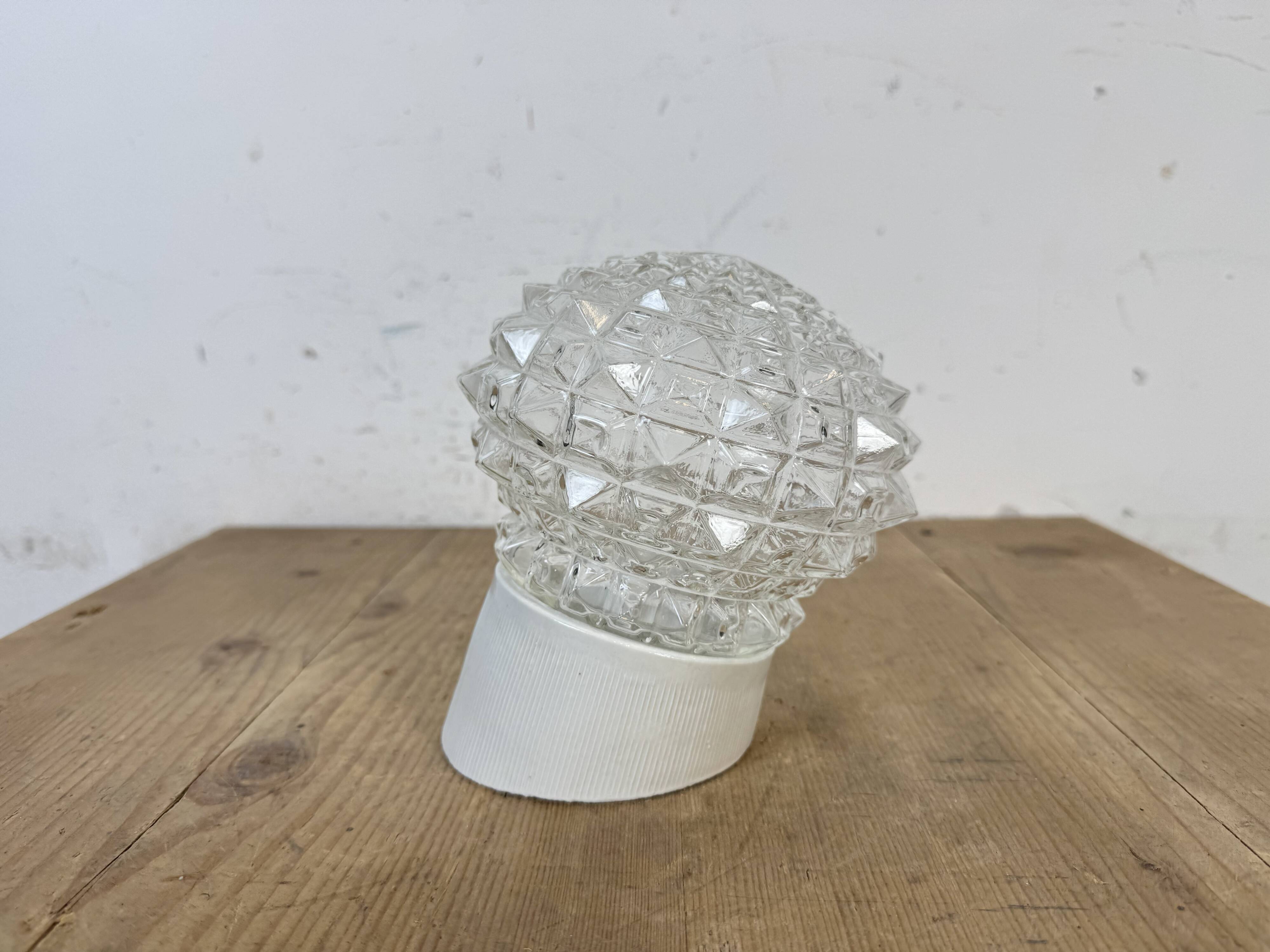 Vintage White Porcelain Wall Light, 1970s