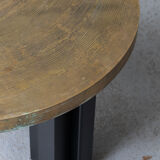 Table basse en laiton gravé par Christian Krekels, Belgique, 1990
