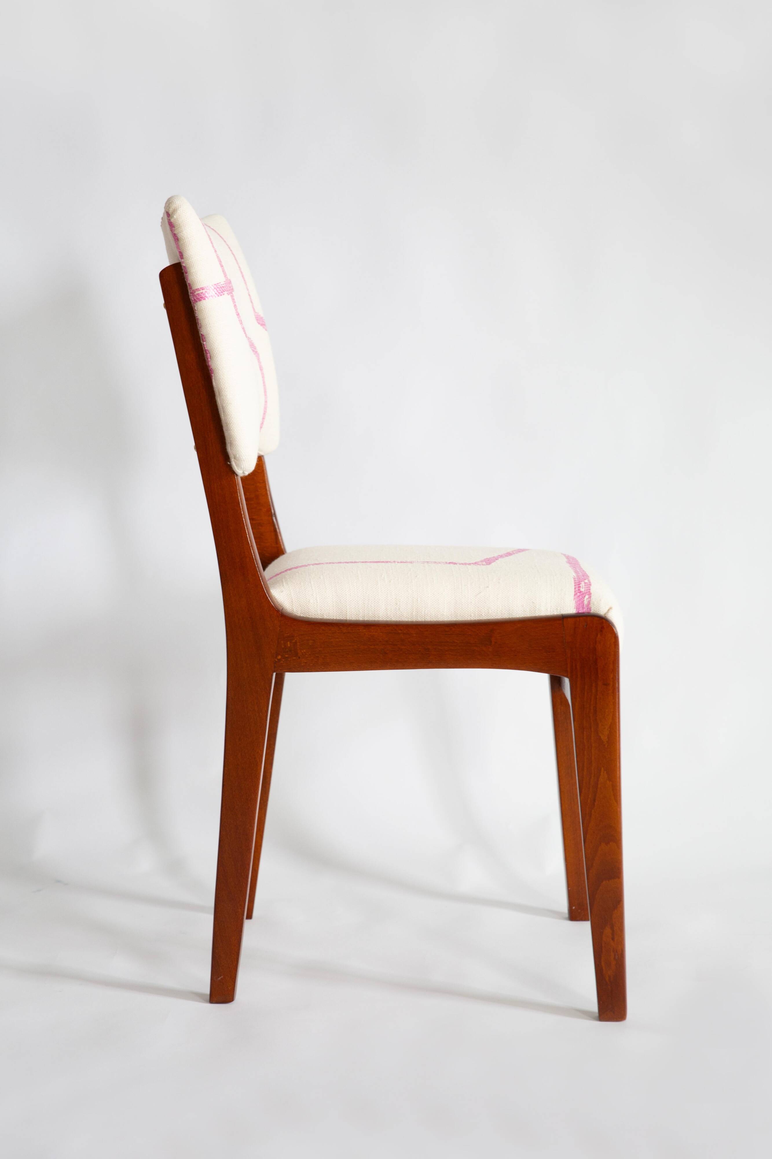 Mid-century chair, Kafkaesque Walk Jacquard, Rajmund Halas, Poland, 1960s
