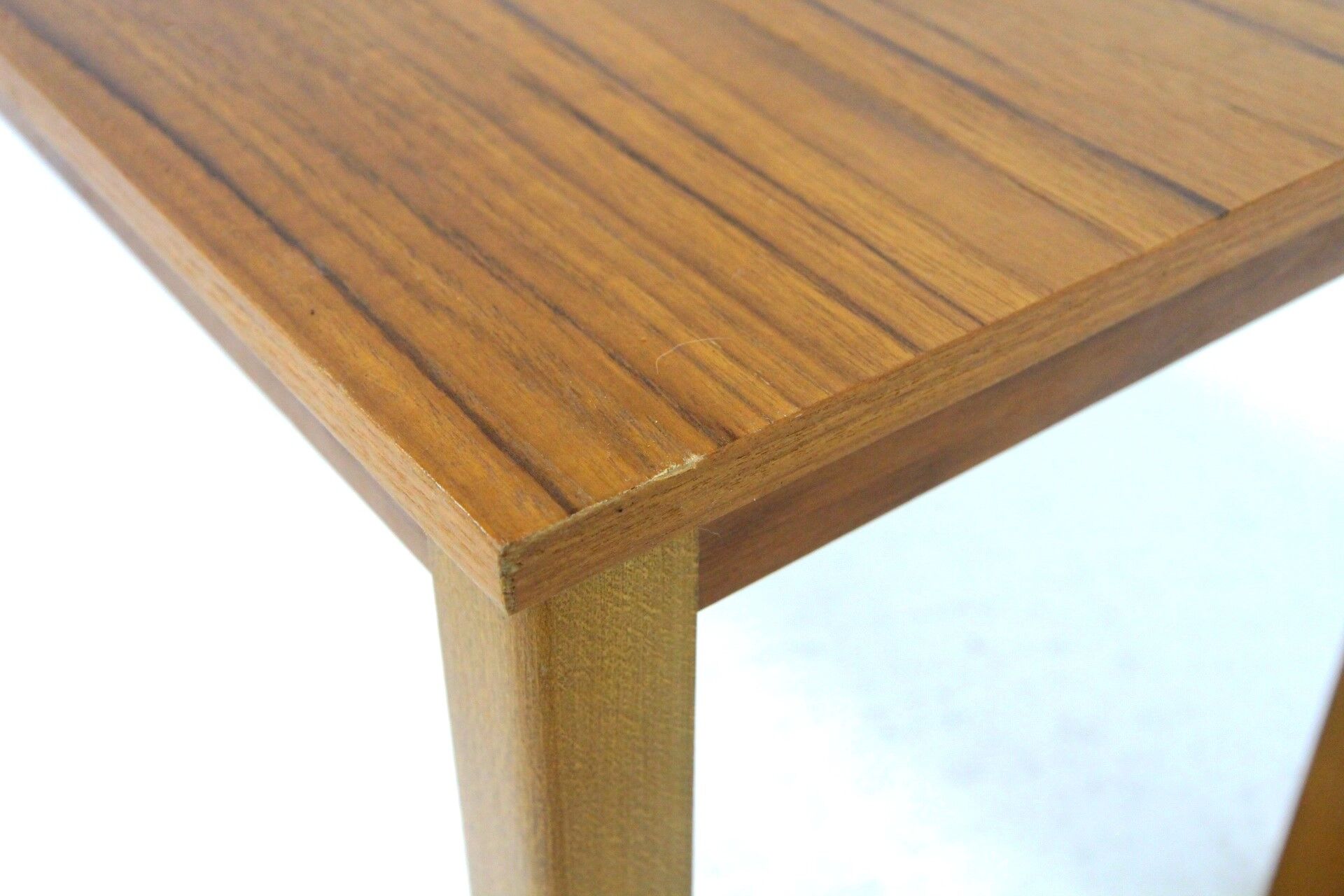 Minimalist teak bench, suede, 1960