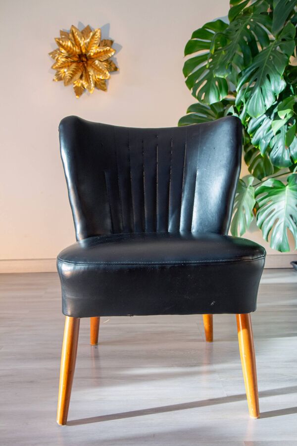 Fauteuil cocktail noir année 50