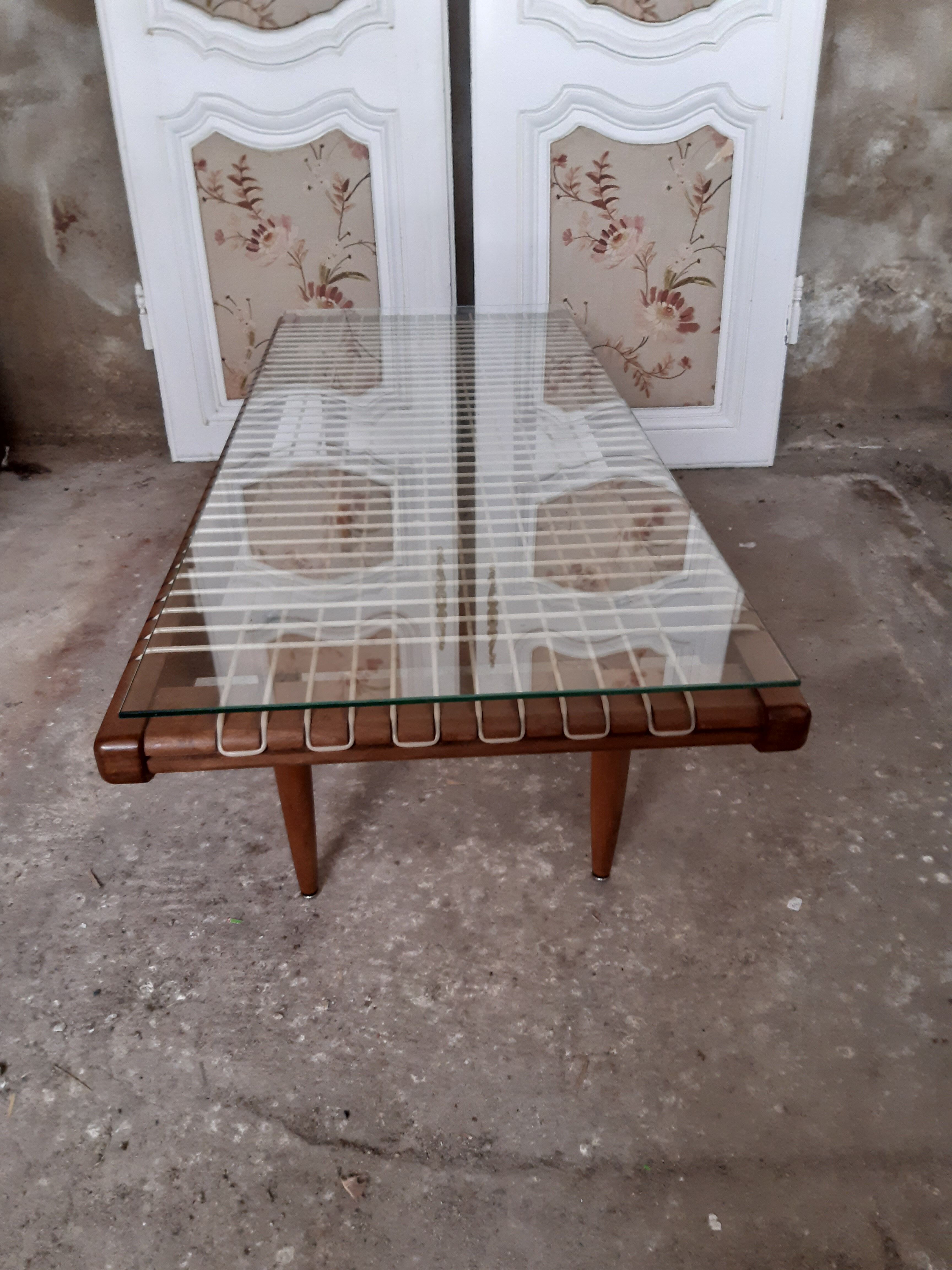 Georges Tigien vintage teak coffee table