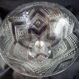 Candy box on foot in cut crystal with Art Deco geometric patterns