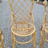 7 vintage rattan chairs