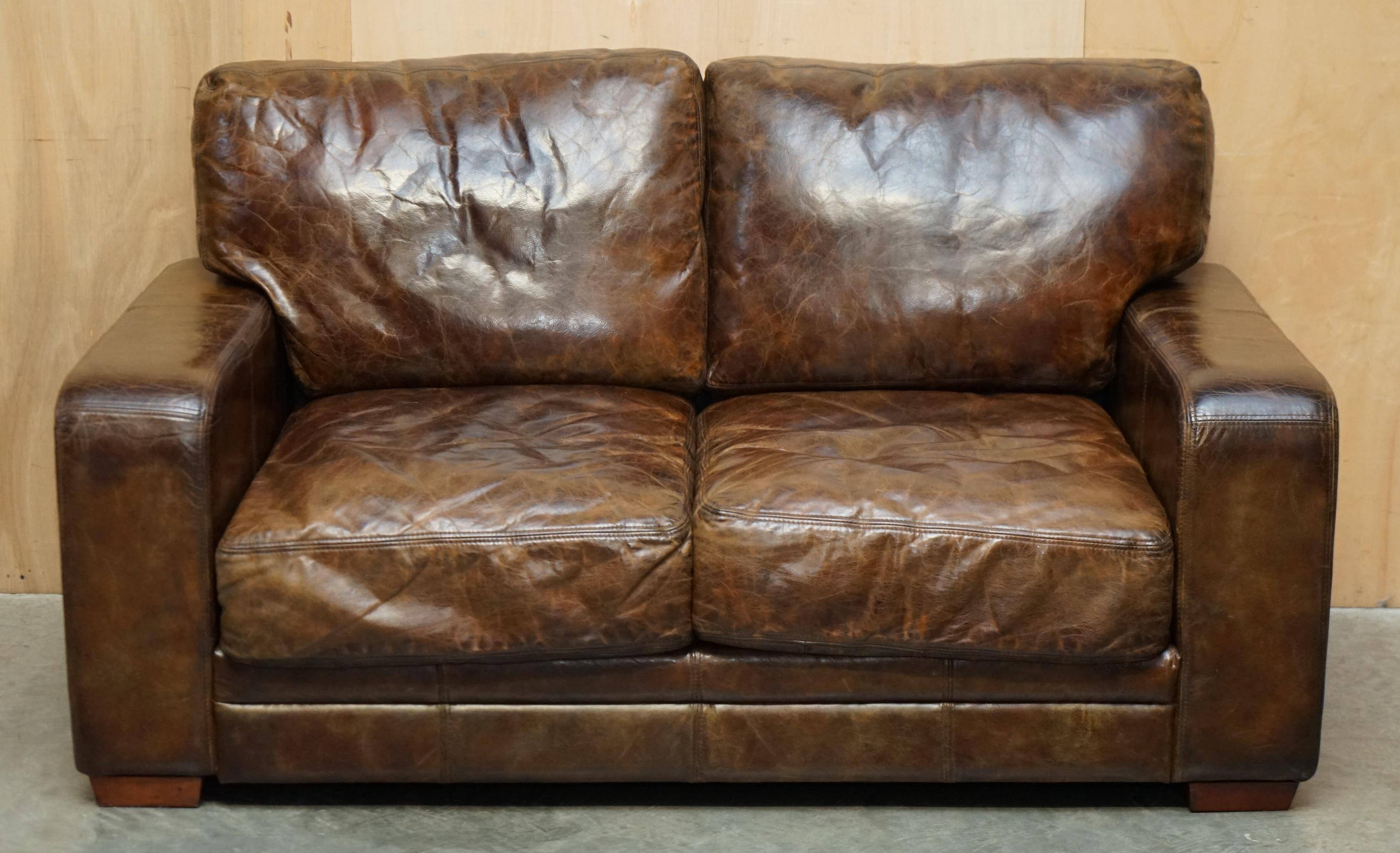 Heritage Biker Halo Soho Vintage leather sofa