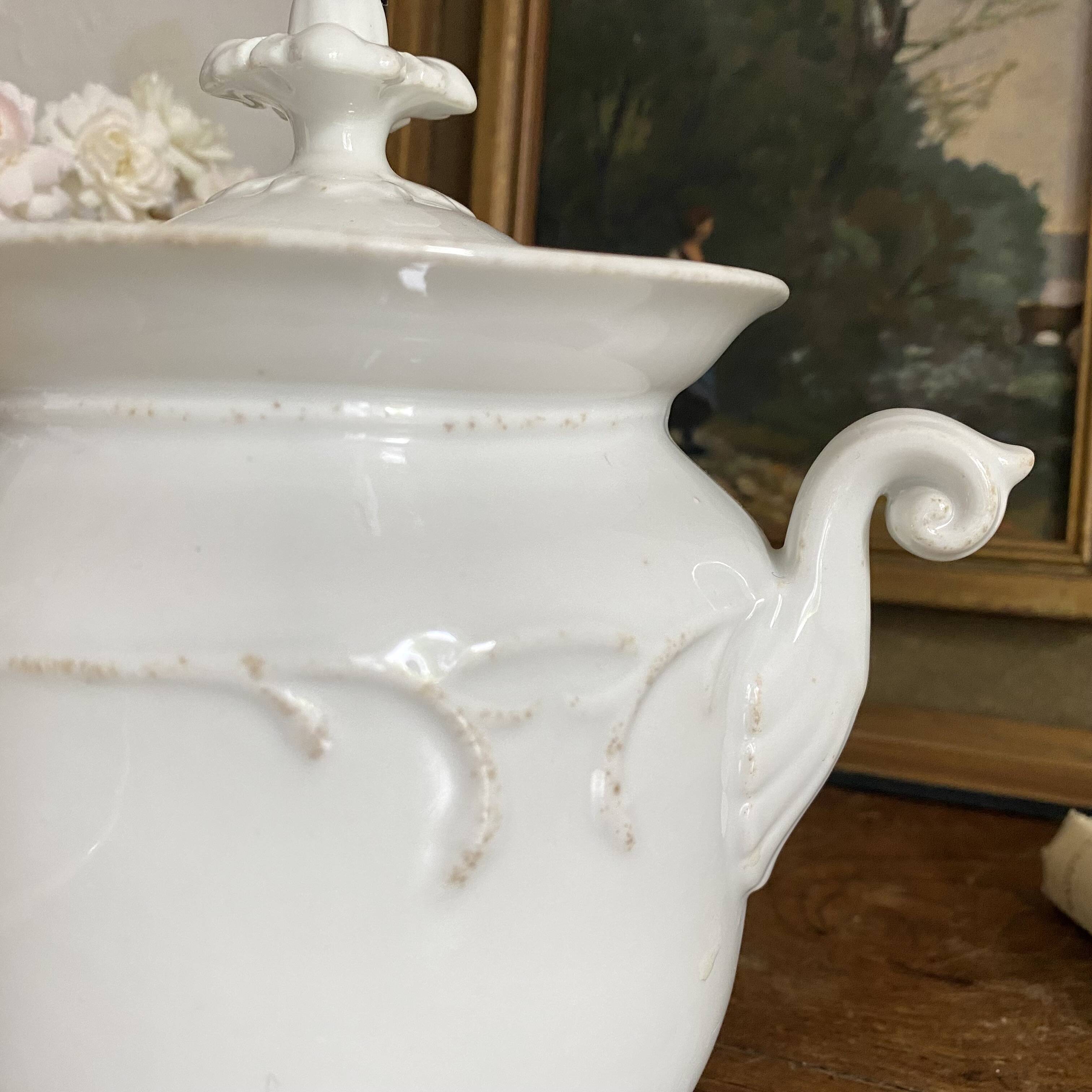 Antique sugar bowl or porcelain pot