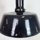 Industrial Black Enamel Factory Lamp with Porcelain Top, 1950s