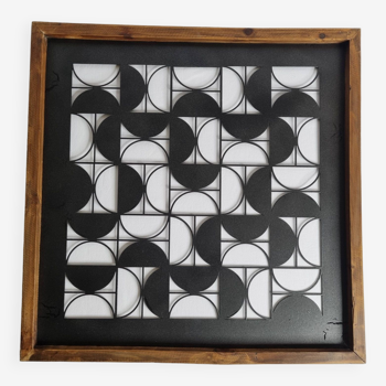 Decorative openwork metal frame, geometric shapes, vintage, 50 cm