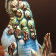 Chien de Foo Japon en céramique bleu