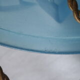 Suspension basin art deco in blue glass