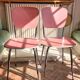 Set of 4 chairs in pink formica
