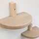 Pair of half-moon wall shelves in solid oak