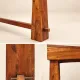 Dining table and 4 solid sheesham wood chairs in Arts & Crafts style.