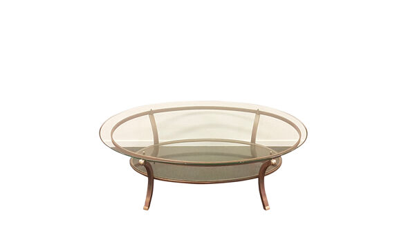 Table basse ovale vintage par pierre vandel, France, années 1970