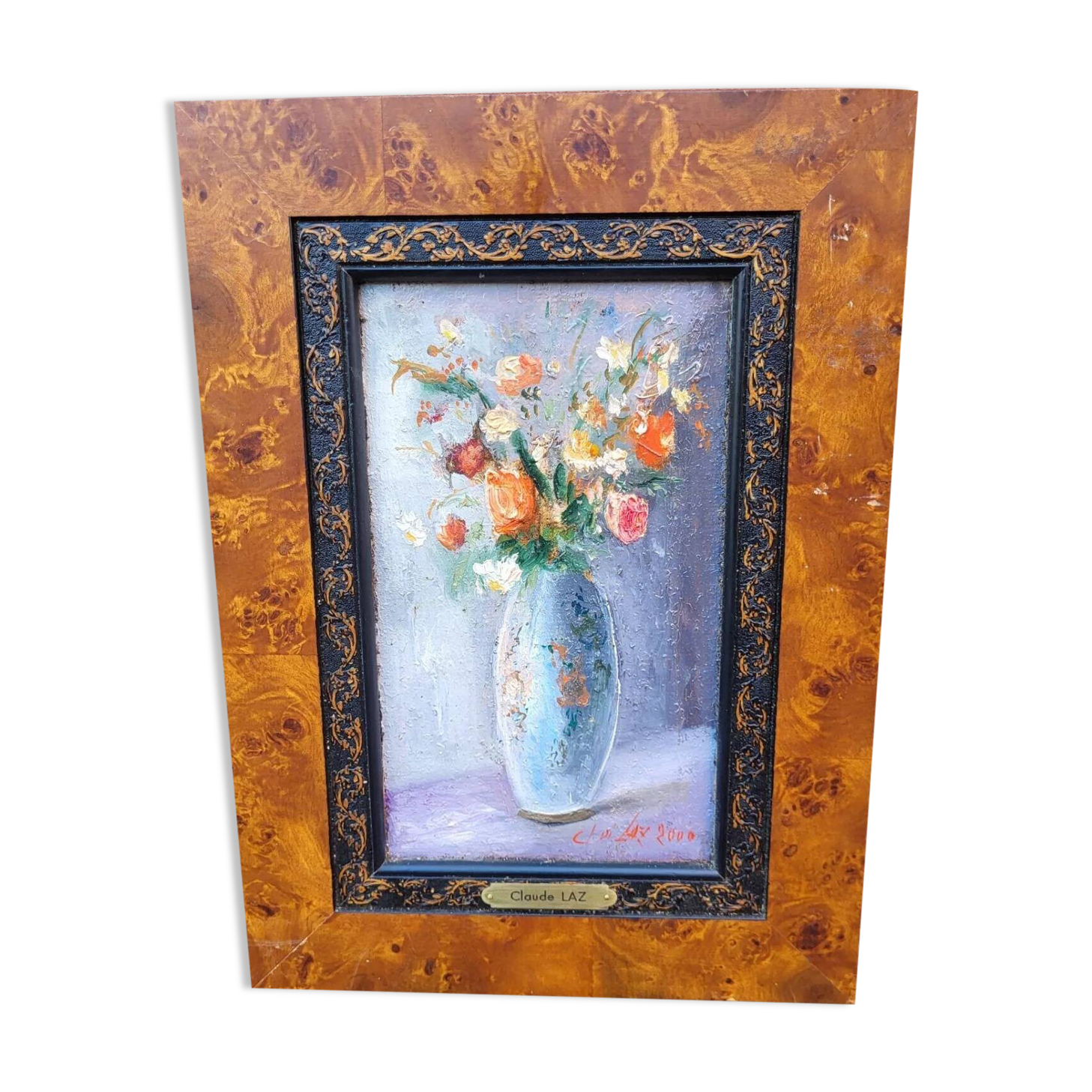 Colorful Flower Bouquet Oil on Canvas Still LIfe