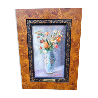 Colorful Flower Bouquet Oil on Canvas Still LIfe