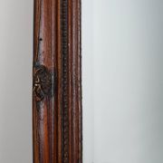 Antique French Facet-Cut Mirror in Carved Wood, circa 1850