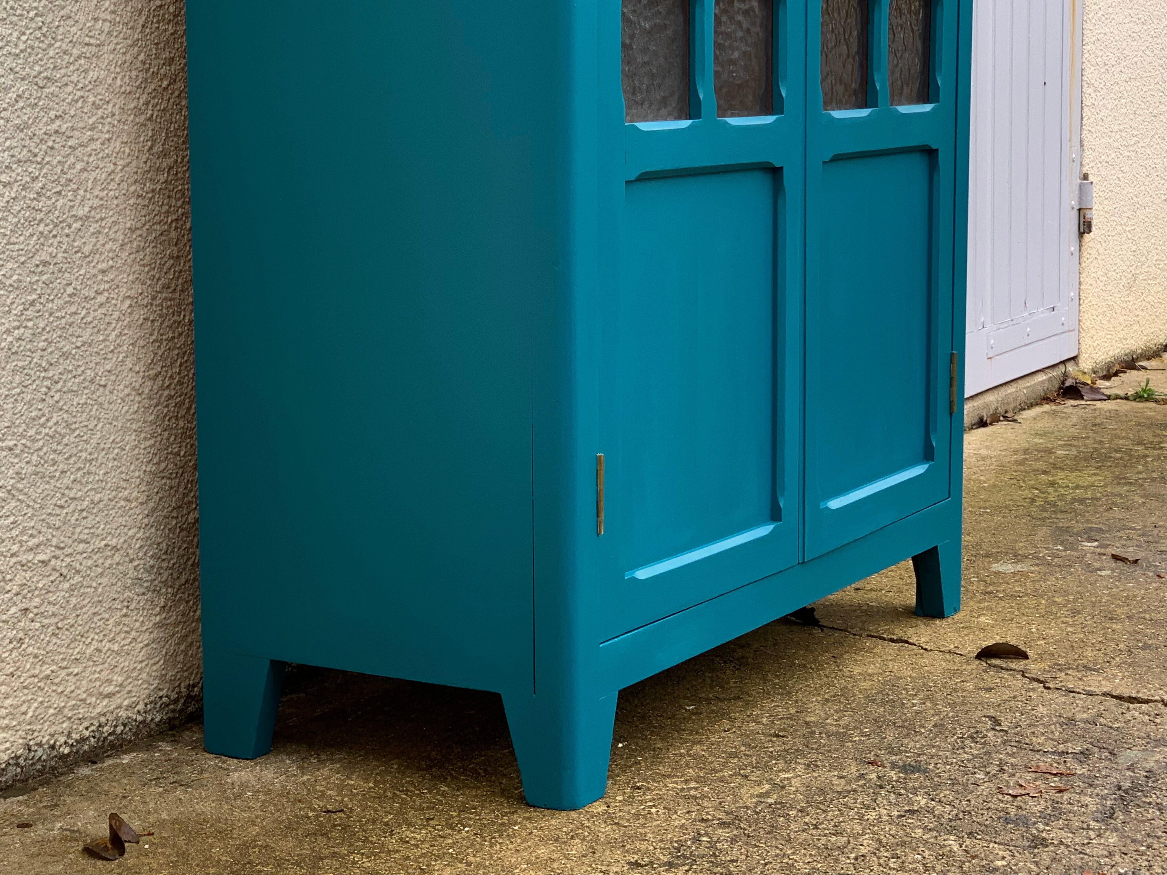 Parisian wardrobe glazed blue Peacock 1940