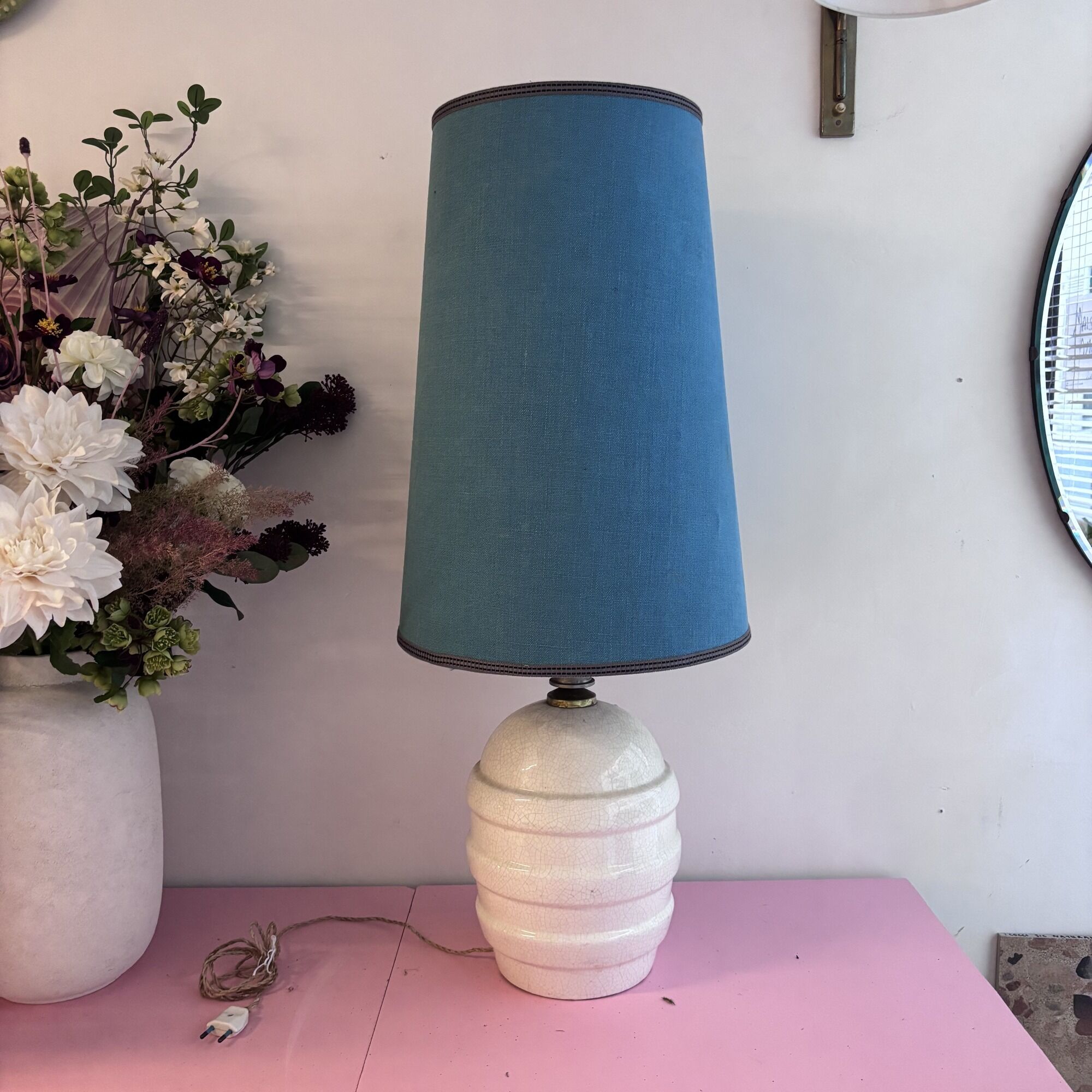 Lampe Art déco en céramique craquelée