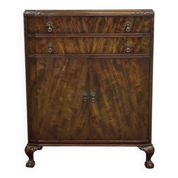 Buffet anglais en Acajou des années 1930 avec 2 tiroirs