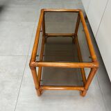 Vintage coffee table in bamboo and rattan