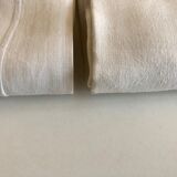 Pair of pillowcases of linen canvas trousseau 1960 modernist reserve linen