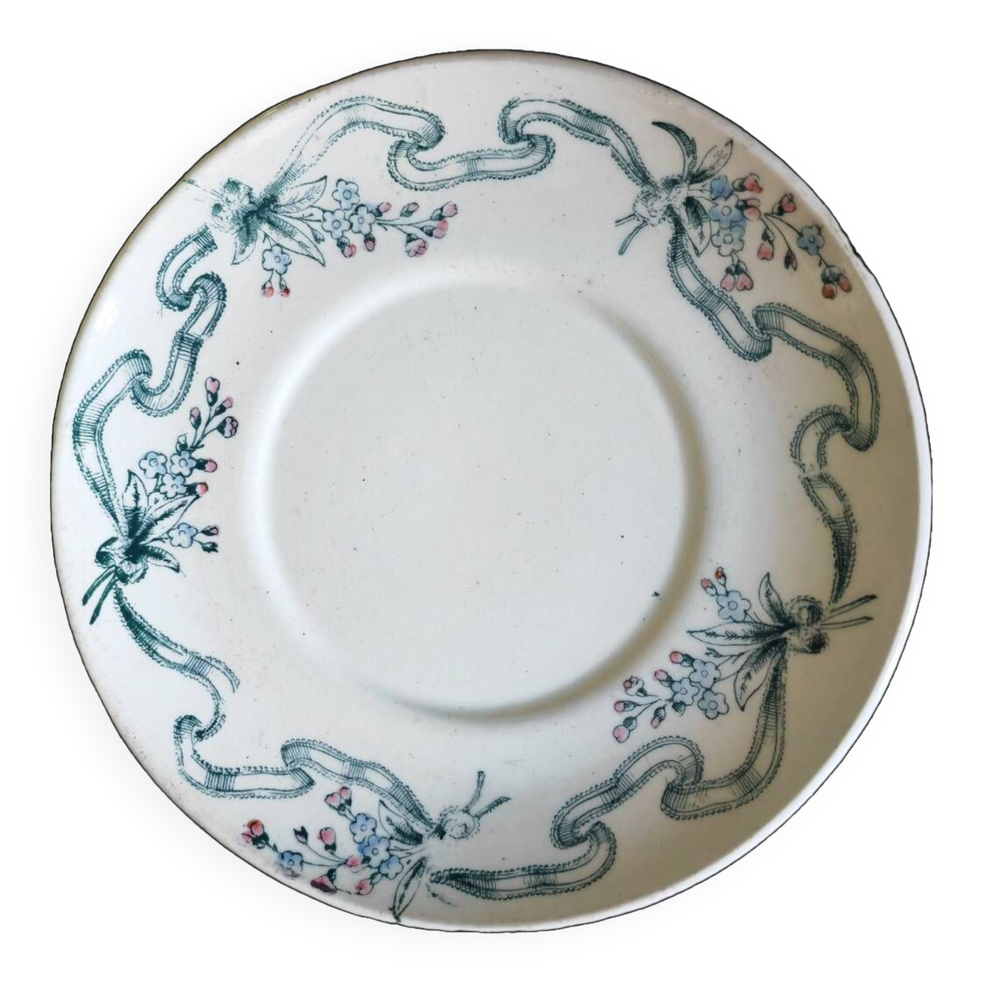 Soucoupe en terre de fer polychrome