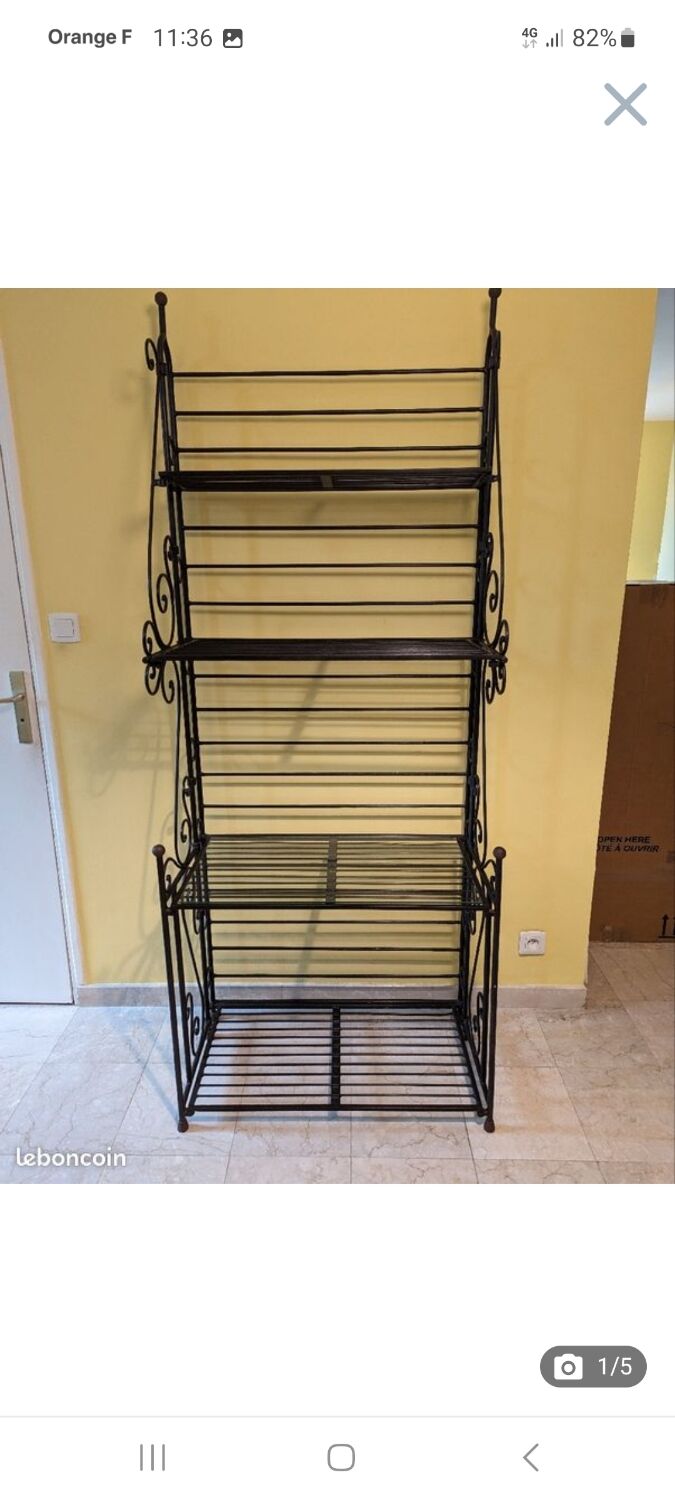 Wrought iron baker's shelf