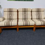 Set de salon vintage des années 70 en teck 6 pièces