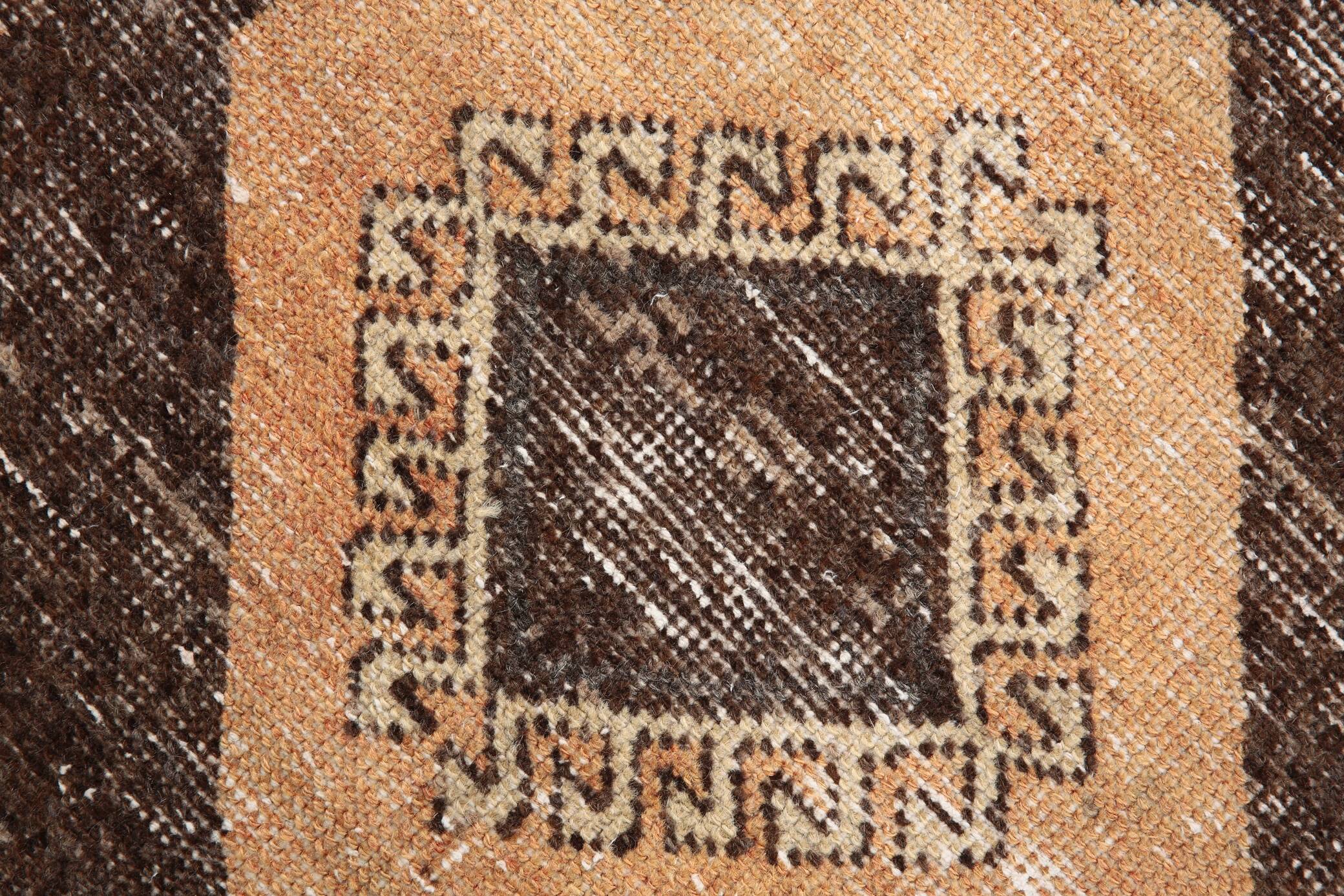 3x11 Rug For Hallway Brown Vintage Persian Runner Rug, 94x345Cm SK 5284