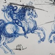 Salvador Dali: The Blue Riders, original signed etching