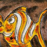 Ceramic dish/wall decoration, danish from the 60s, stamped on the back. with motif of two fish