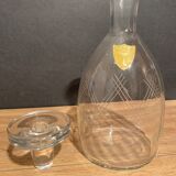 Mid-twentieth glass decanter with cut decoration signed Bayel