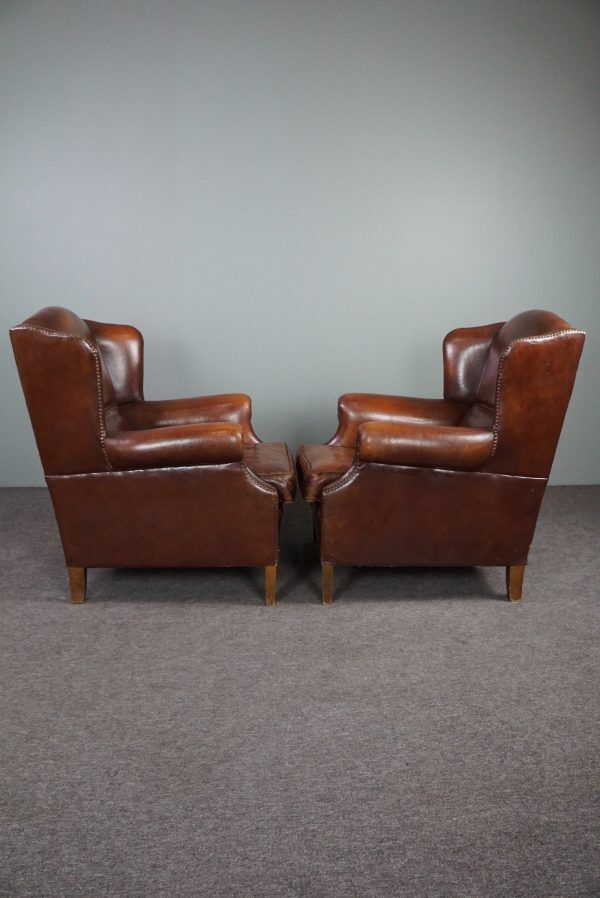 Set of two sheepskin armchairs