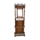 Wooden and brass wall coat rack 1940s